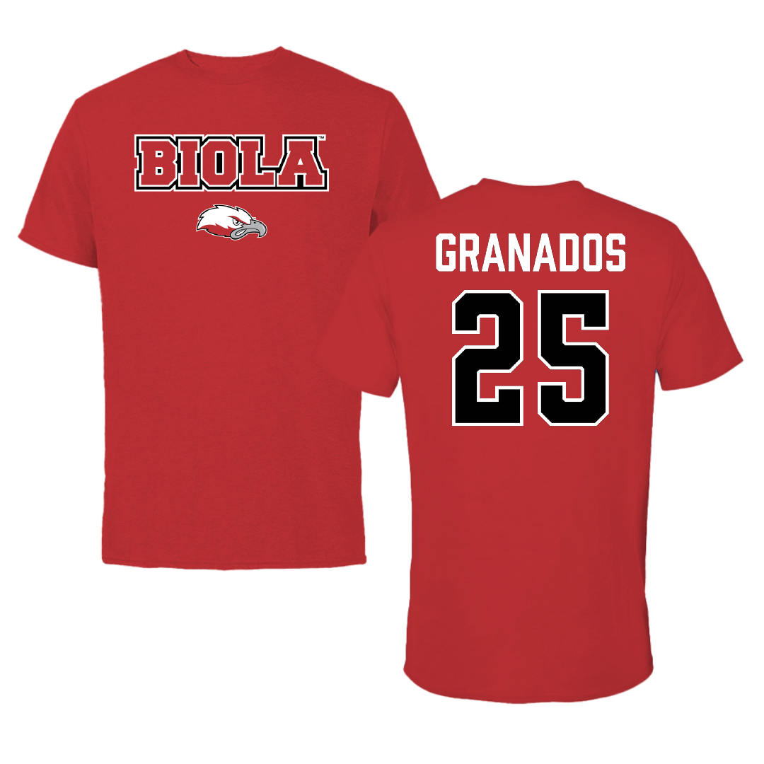 Biola University Softball Red Performance Tee - #25 Madeline Granados