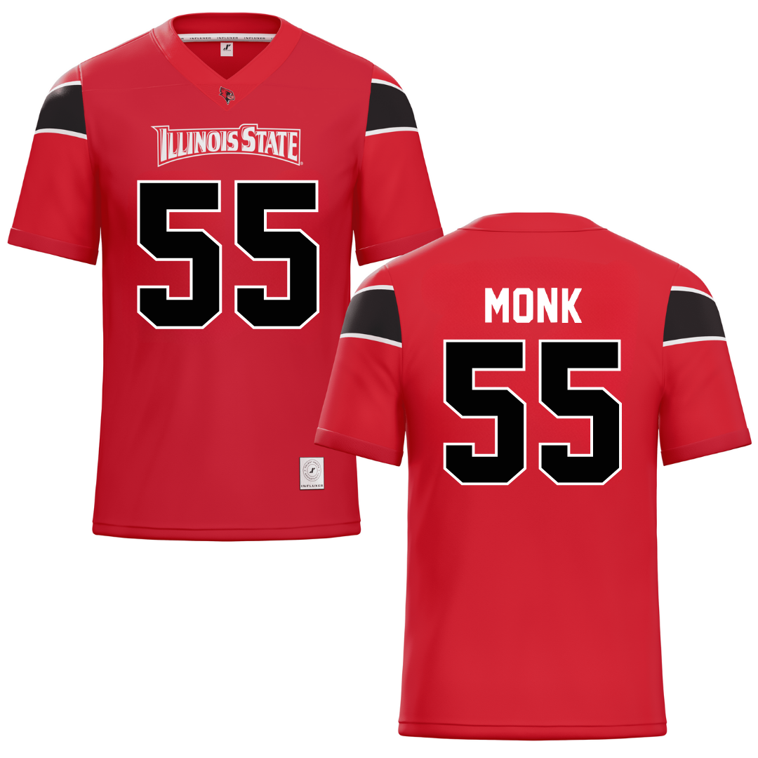 Illinois State University Red Football Jersey - #55 Cooper Monk