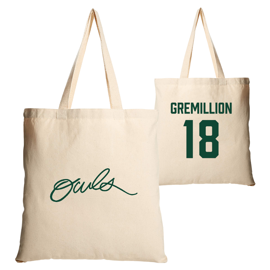 William Woods University Baseball Tan Canvas Tote Bag - #18 Jude Gremillion