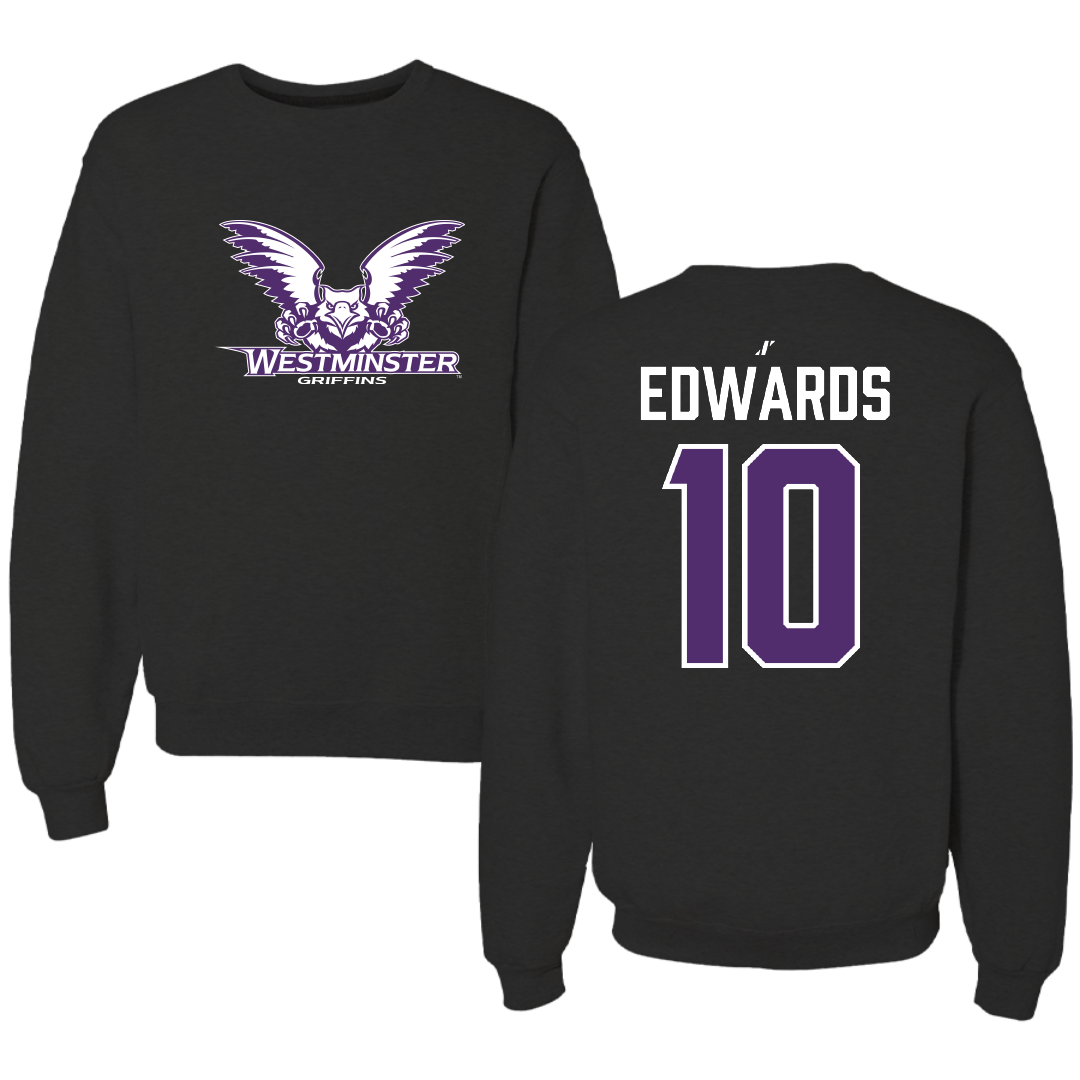 Westminster University (Utah) Soccer Black Crewneck - #10 Max Edwards