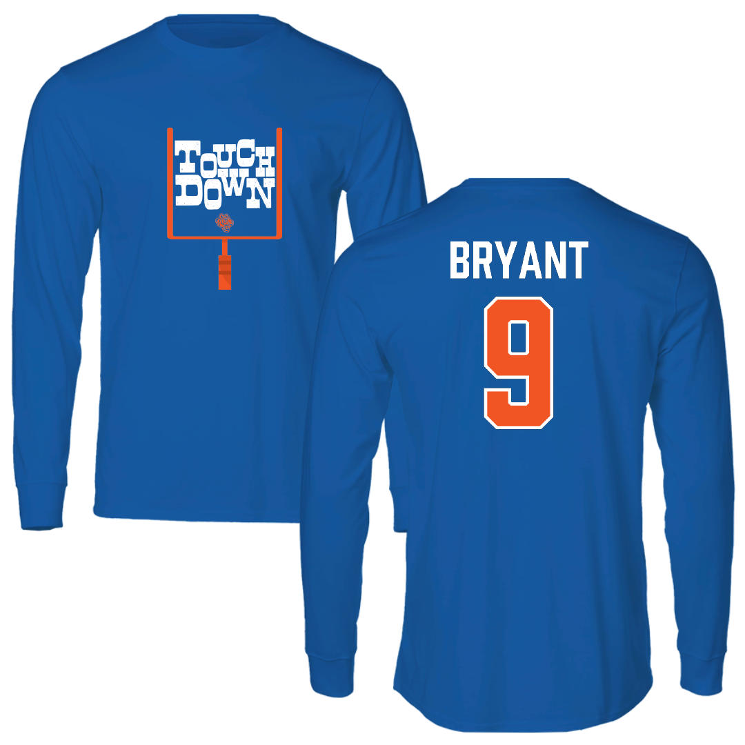 Savannah State University Football Blue Touchdown Long Sleeve - #9 Keion Bryant