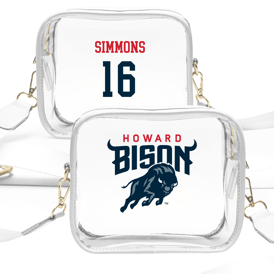 Howard University Soccer (M) White Clear Stadium Bag - #16 Zach Simmons