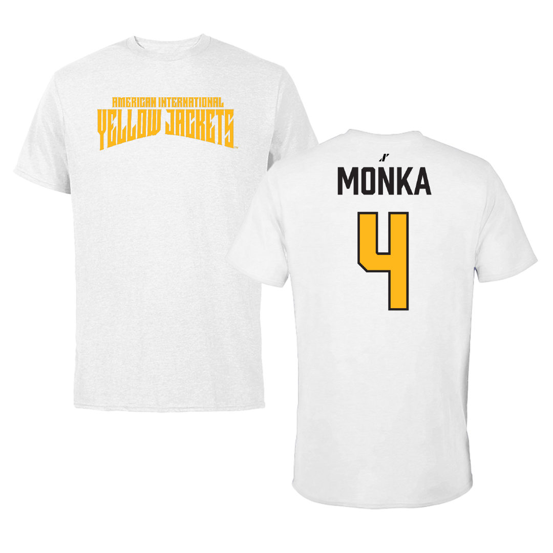 American International College Basketball White Classic Tee - #4 Eden Monka