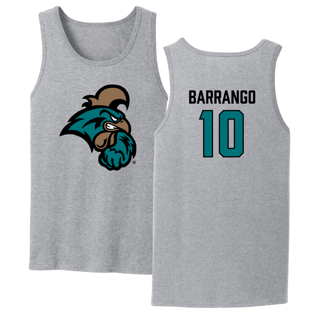 Coastal Carolina University Baseball Sport Gray Tank Top - #10 Ty Barrango