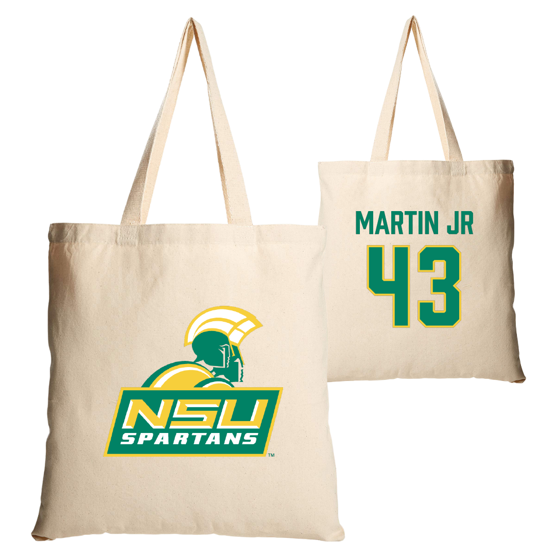 Norfolk State University Football Tan Canvas Tote Bag - #43 Richard Martin Jr
