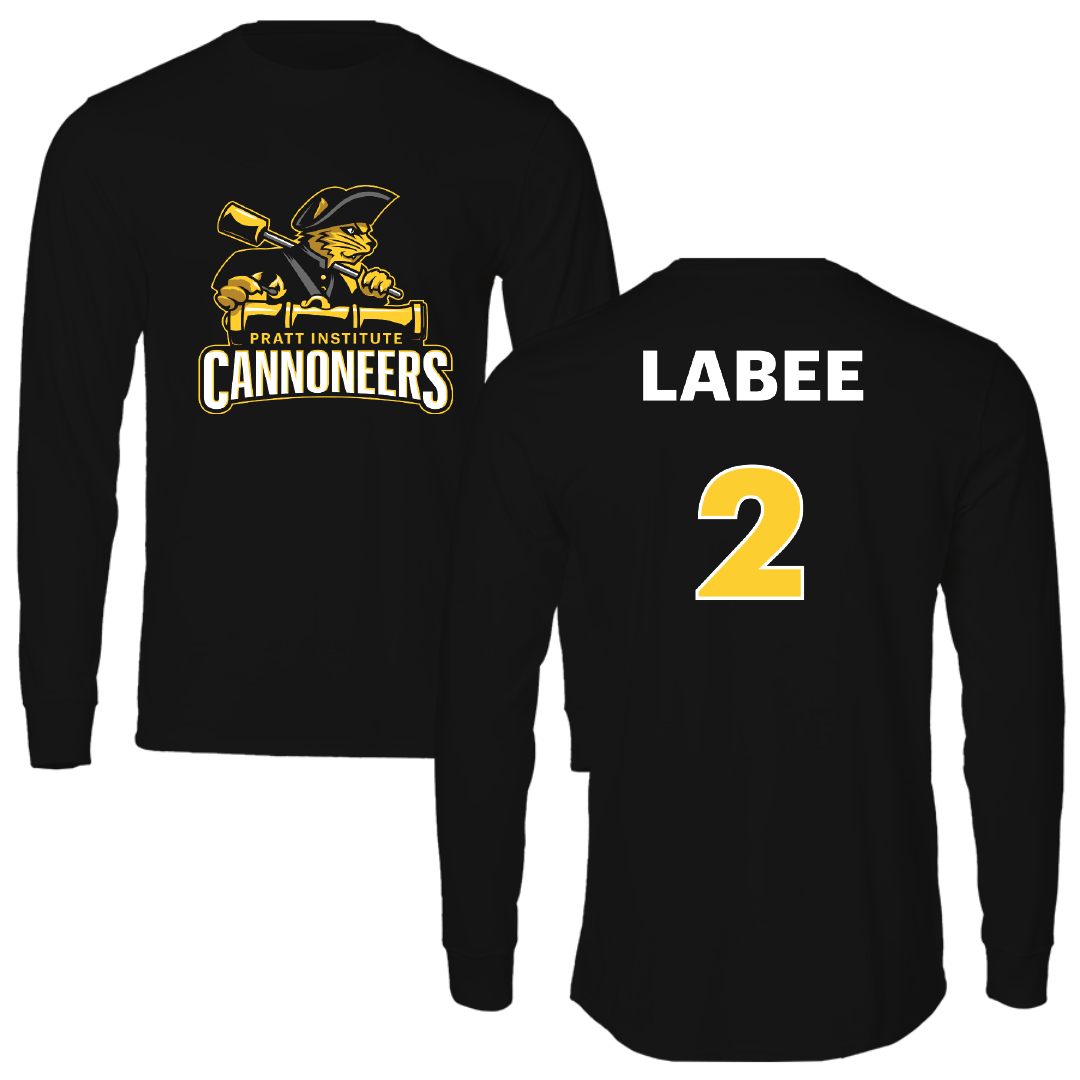 Pratt Institute Basketball (M) Black Performance Long Sleeve - #2 Benjamin Labee