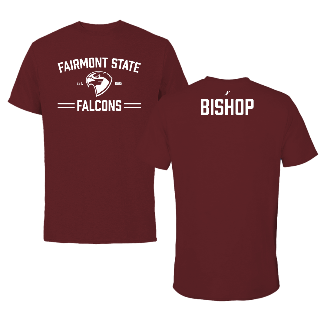 Fairmont State University Wrestling Maroon General Performance Tee - Justin Bishop