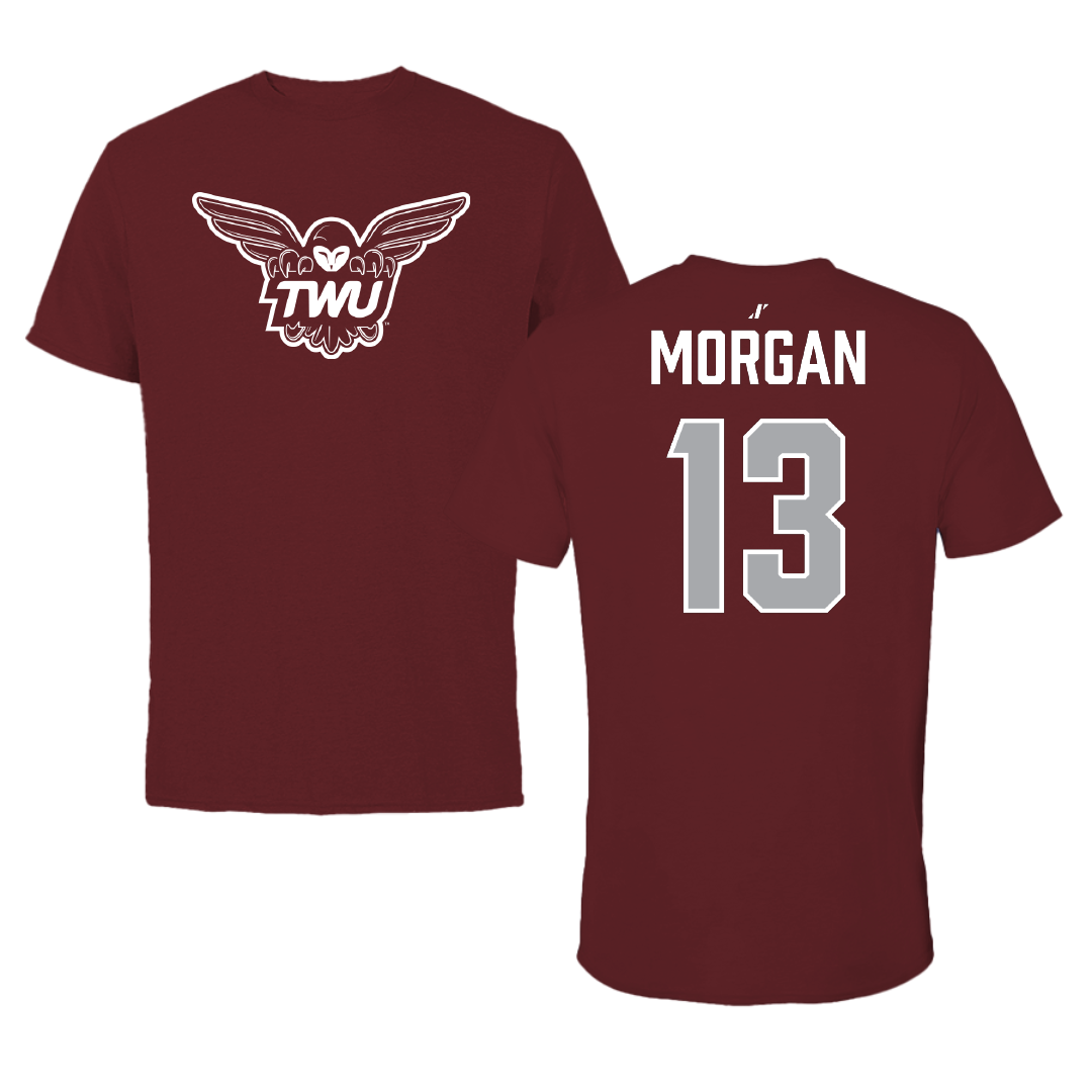 Texas Woman's University Basketball (W) Maroon Performance Tee - #13 Kaylie Morgan