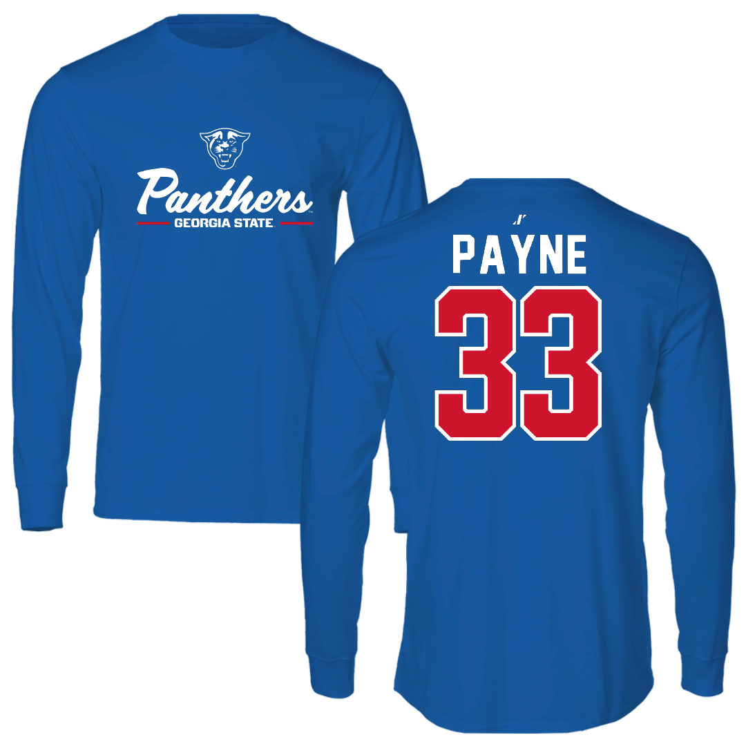 Georgia State University Basketball Blue General Performance Long Sleeve - #33 Frankee Payne