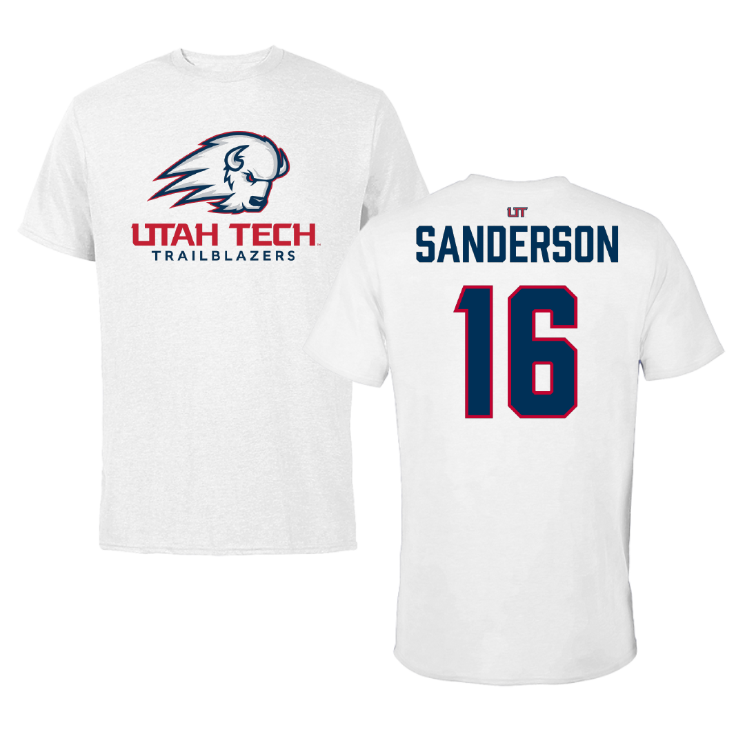 Utah Tech University Softball White Performance Tee - #16 Summer Sanderson