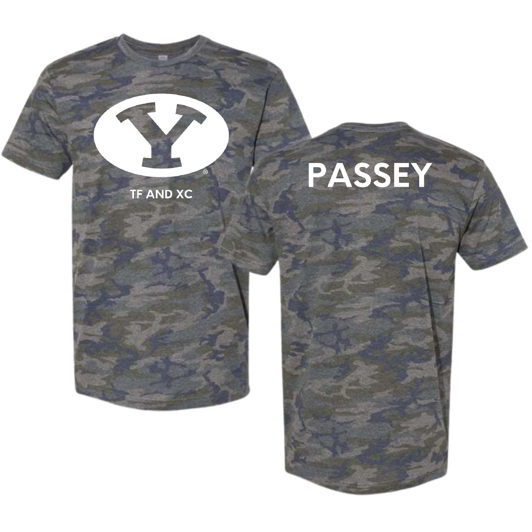 Brigham Young University TF and XC Vintage Camo Tee - Kaden Passey