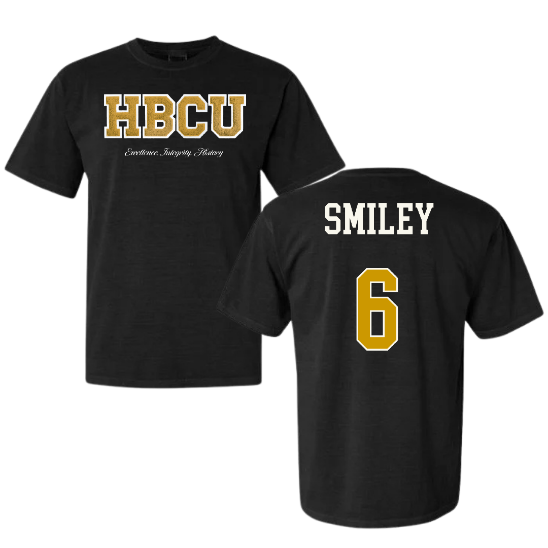 Alabama State University Baseball Black HBCU Varsity Comfort Colors Tee - #6 Demarckus Smiley