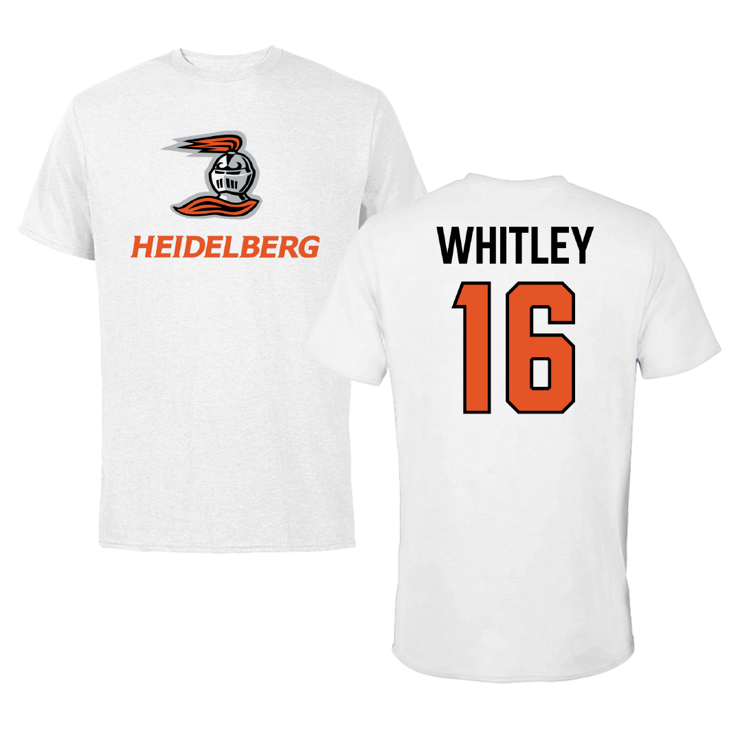 Heidelberg University Softball White Performance Tee - #16 Kayla Whitley