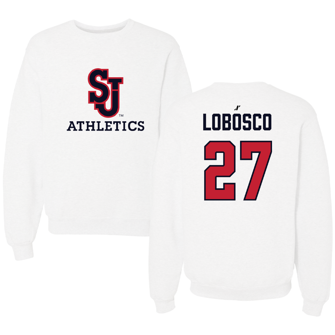 St. John's University (New York) Softball White Crewneck - #27 Bianca Lobosco