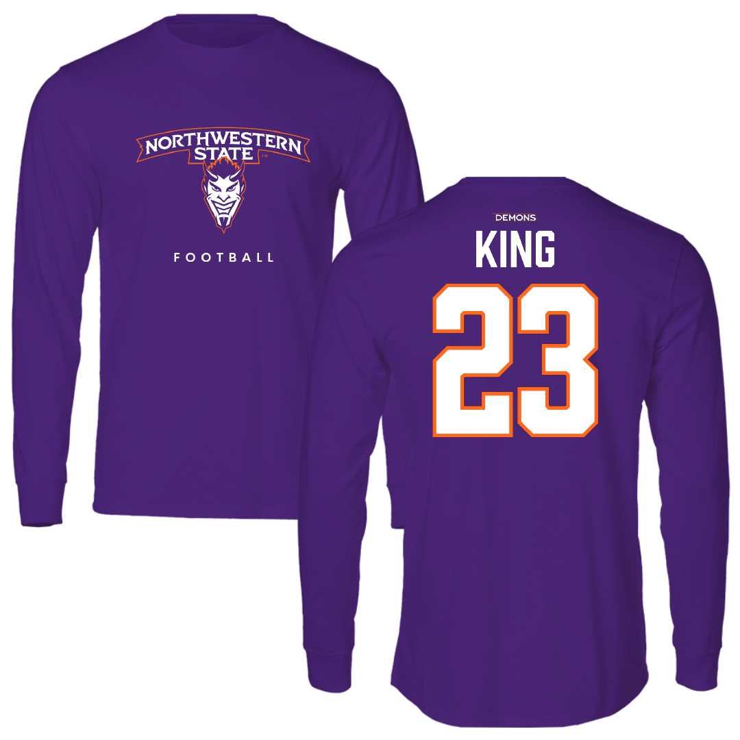 Northwestern State University Football Purple Long Sleeve - #23 Jackson King