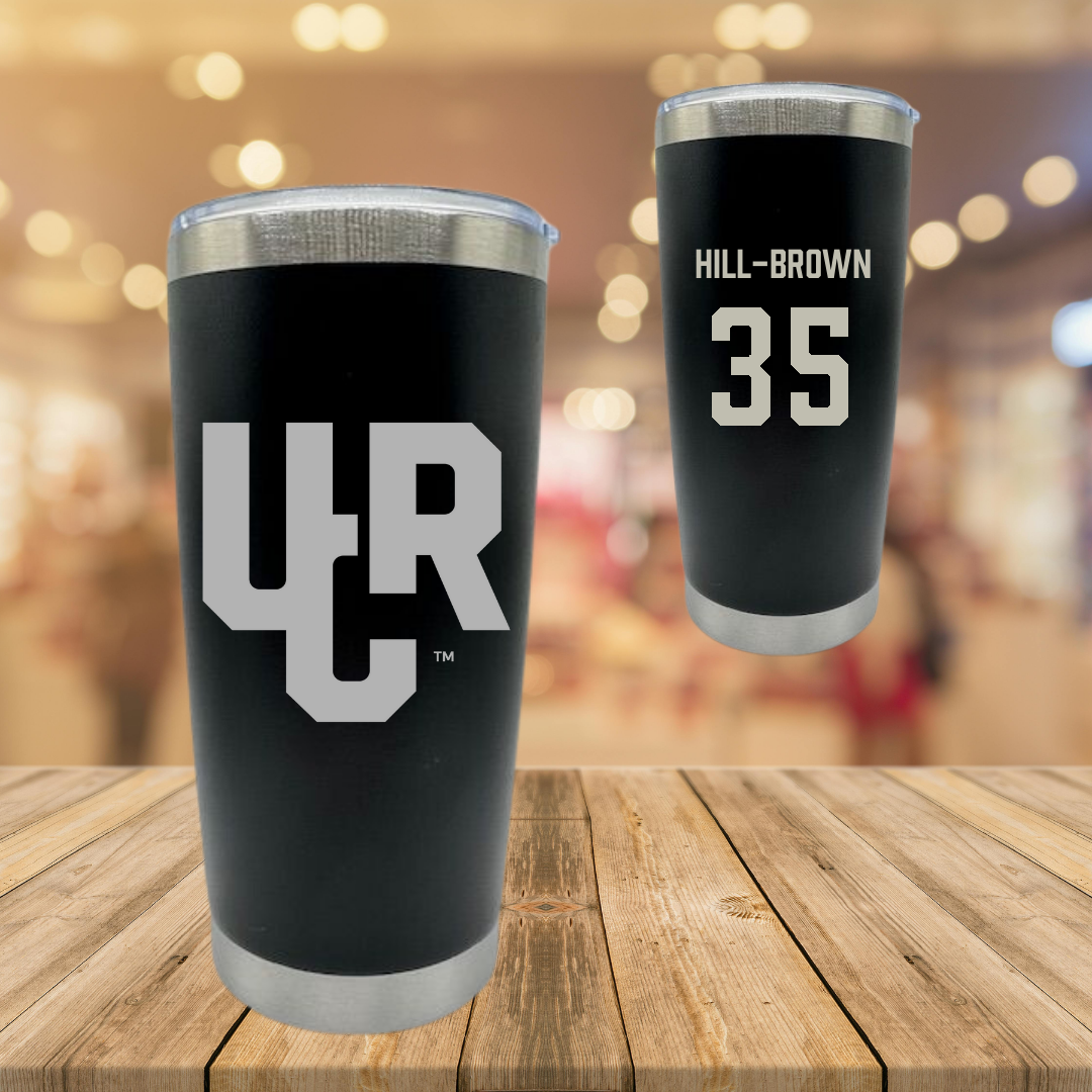 University of California-Riverside Basketball Black Stainless Steel Tumbler - #35 Tiairra Hill-Brown