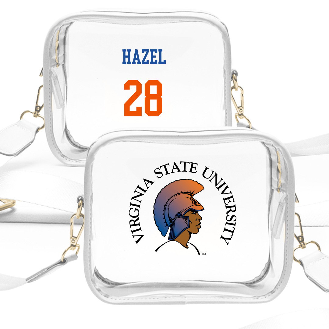 Virginia State University Lacrosse (M) White Clear Stadium Bag - #28 Daquan Hazel