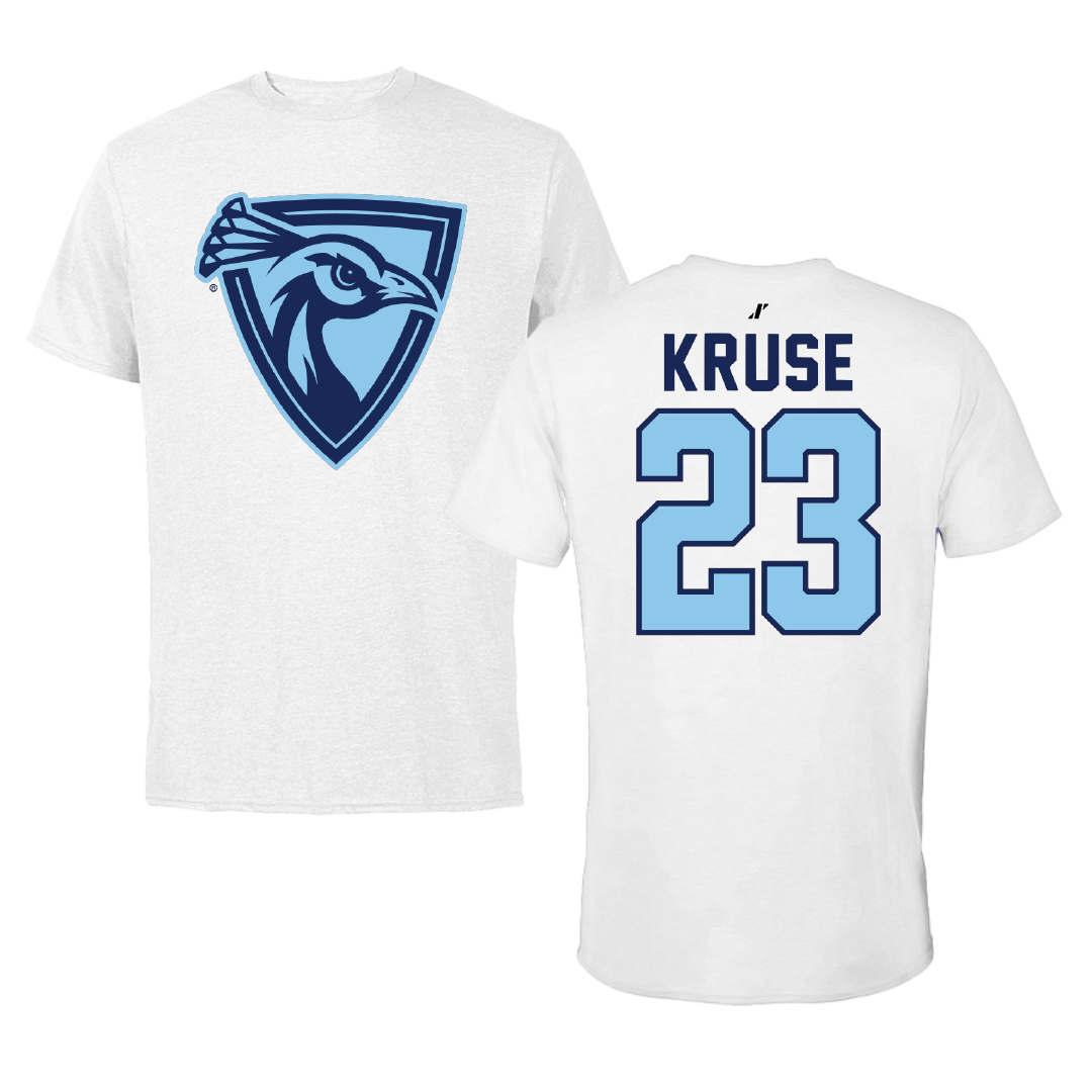 Upper Iowa University Basketball White Performance Tee - #23 Jarrett Kruse