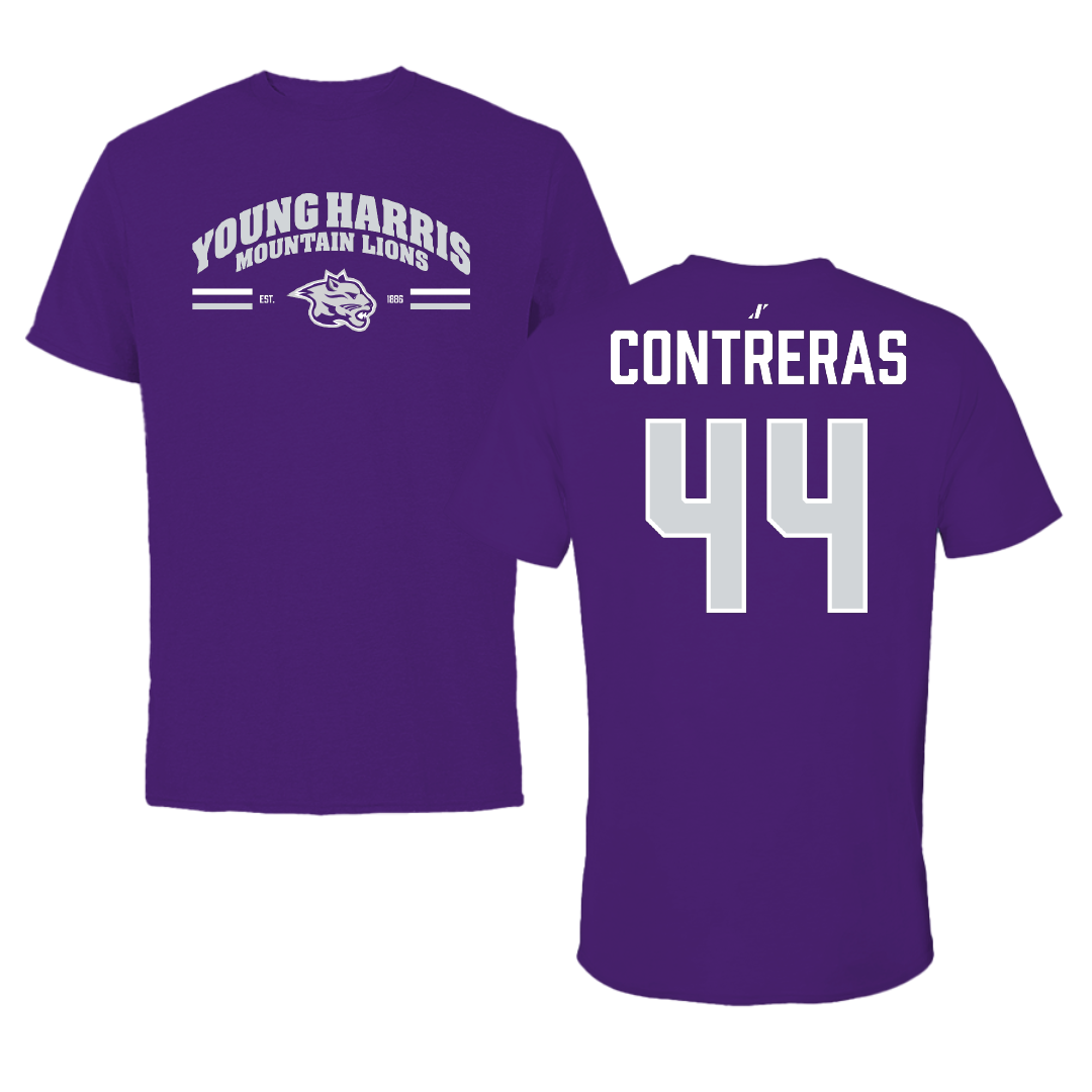 Young Harris College Soccer (M) Purple General Tee - #44 Christopher Contreras