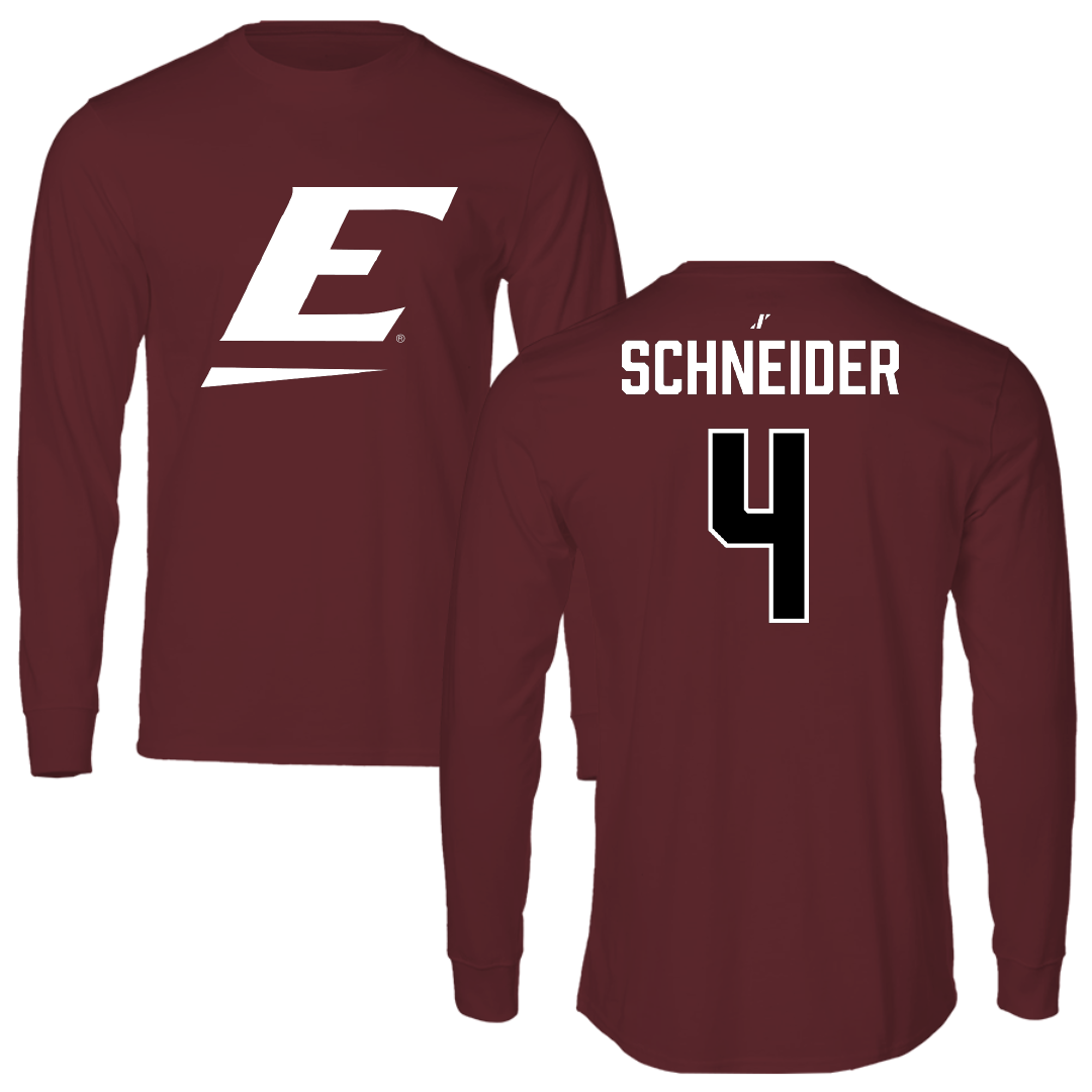 Eastern Kentucky University Baseball Maroon Long Sleeve - #4 Cade Schneider