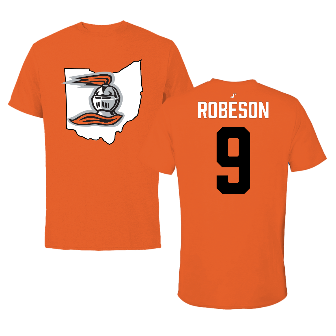 Heidelberg University Lacrosse Orange State Performance Tee - #9 Matheson Robeson
