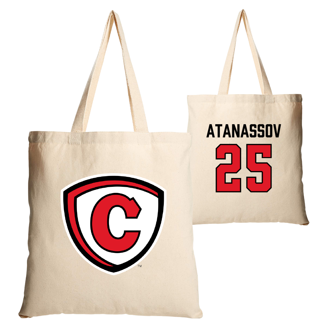 Carthage College Soccer Tan Canvas Tote Bag - #25 Adrian Atanassov