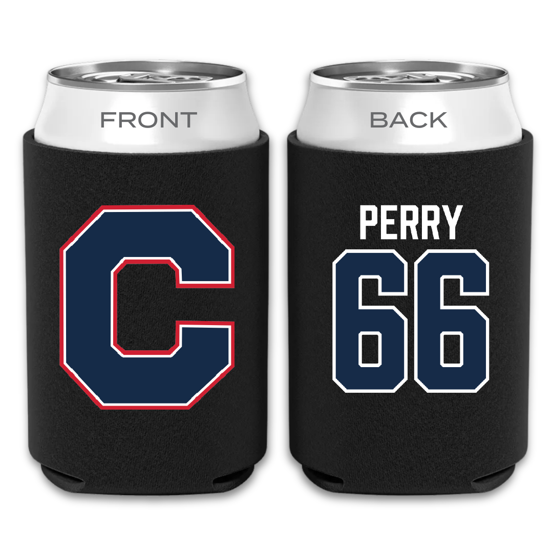 Catawba College Football Black Can Cooler - #66 Fred Perry