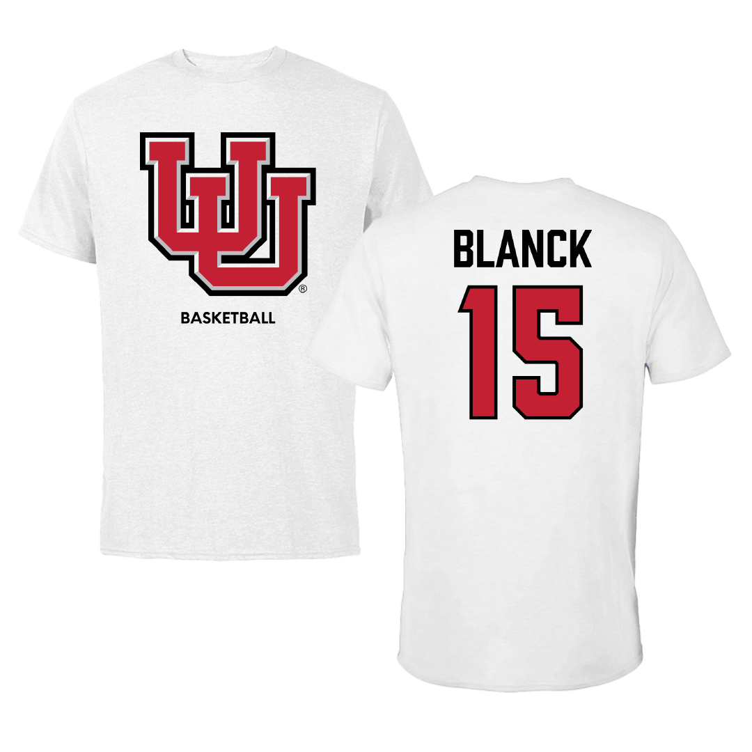 University of Utah Basketball (W) White Performance Tee - #15 Alyssa Blanck