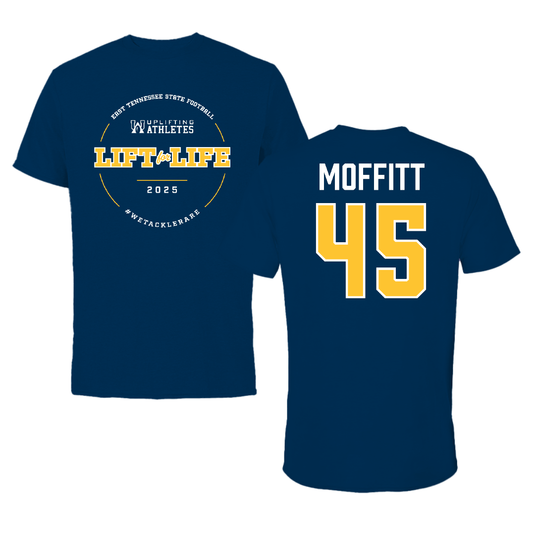 East Tennessee State University Football Navy Uplifting Athletes Football Performance Tee - #45 Trevor Moffitt
