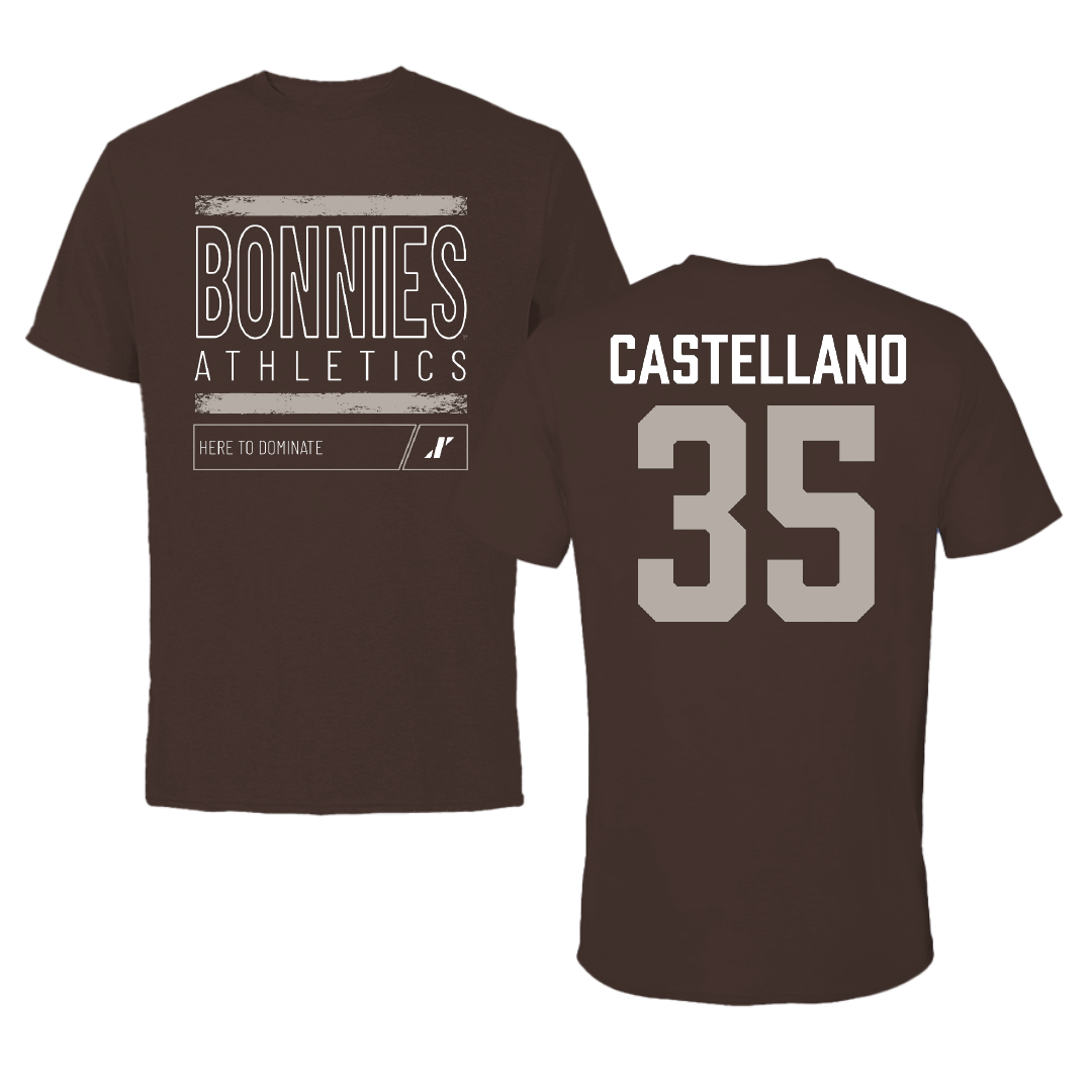 St. Bonaventure University Soccer Brown Dominate Tee - #35 Juliana Castellano