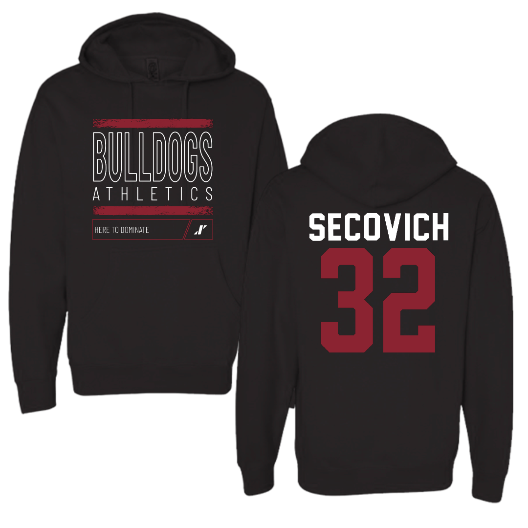 Dean College Baseball Black Dominate Hoodie - #32 Rylan Secovich