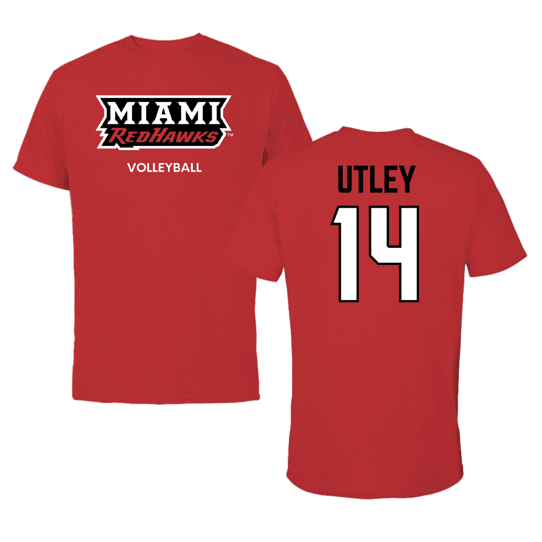 Miami University (Ohio) Volleyball (W) Red Performance Tee - #14 Kamryn Utley