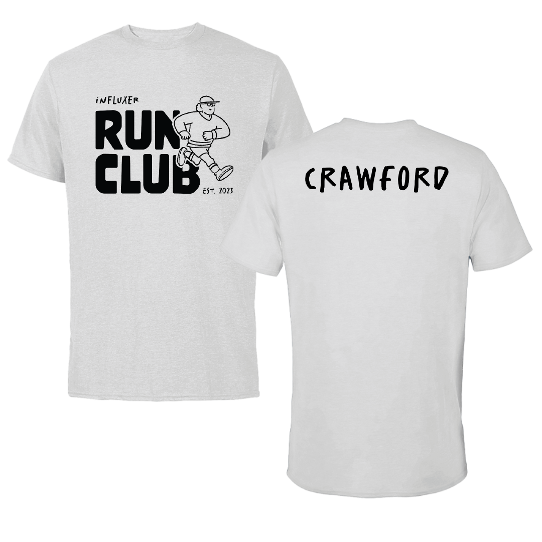 Appalachian State University TF and XC Light Gray Influxer Run Club Tee - Deuce Crawford