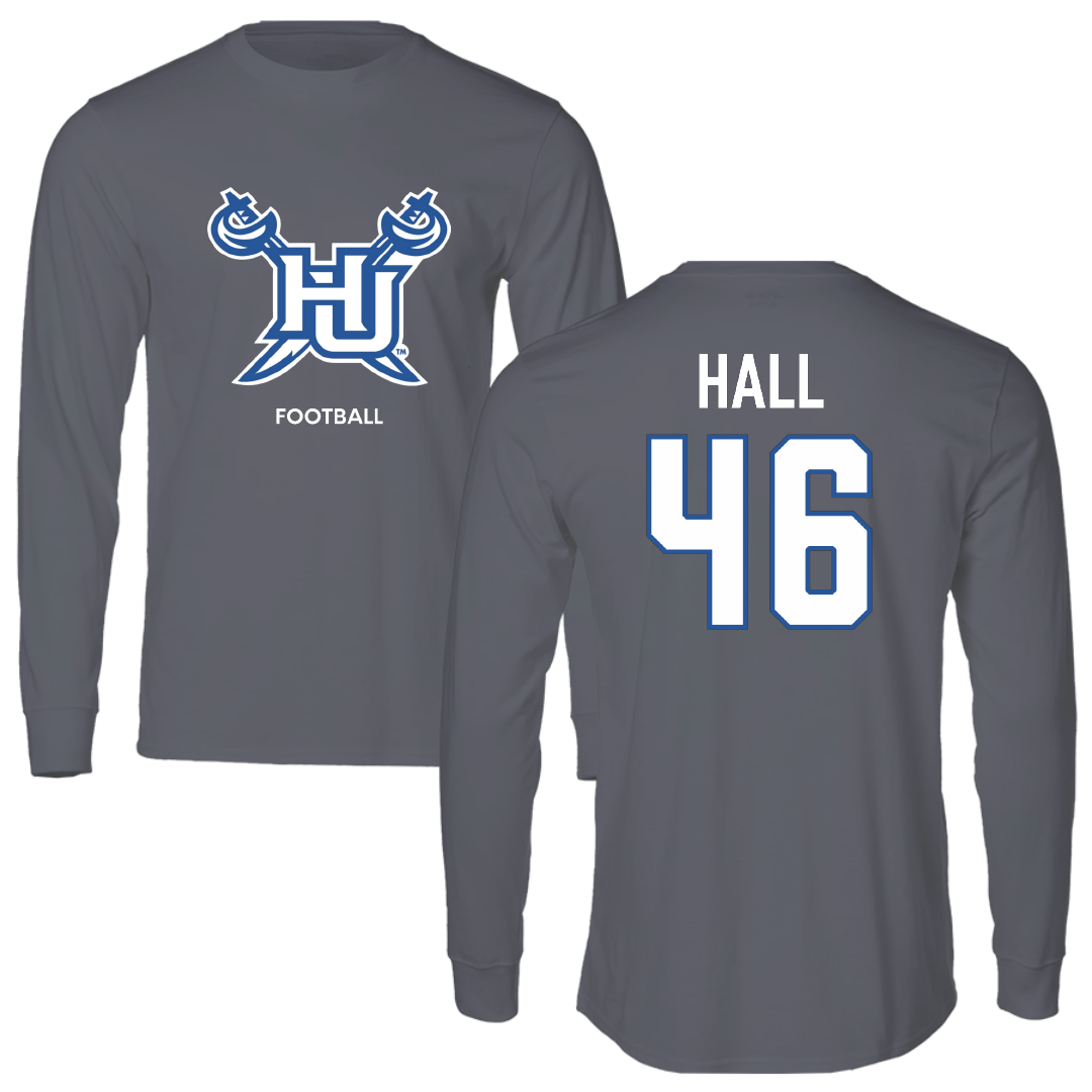 Hampton University Football Dark Gray Long Sleeve - #46 Julian Hall