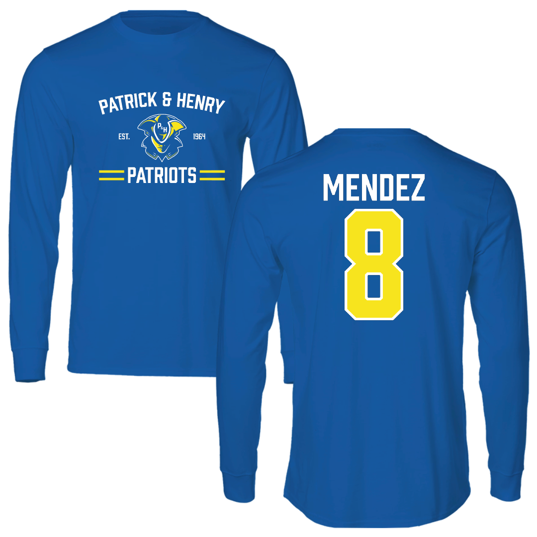 Patrick & Henry Community College Soccer Blue General Long Sleeve - #8 Thommy Mendez