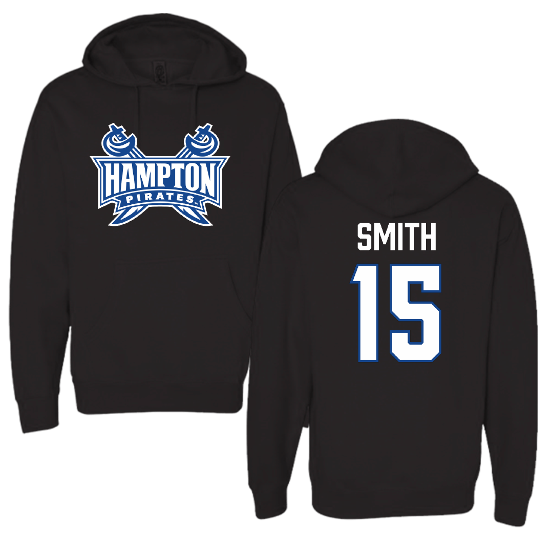 Hampton University Football Black Hoodie - #15 Isaiah Smith