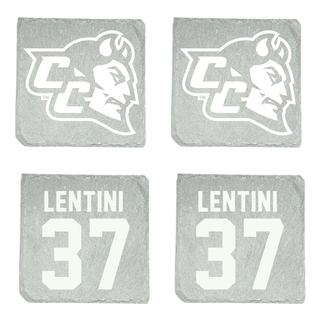 Central Connecticut State University Baseball Stone Coaster (4 Pack)  - #37 Carson Lentini