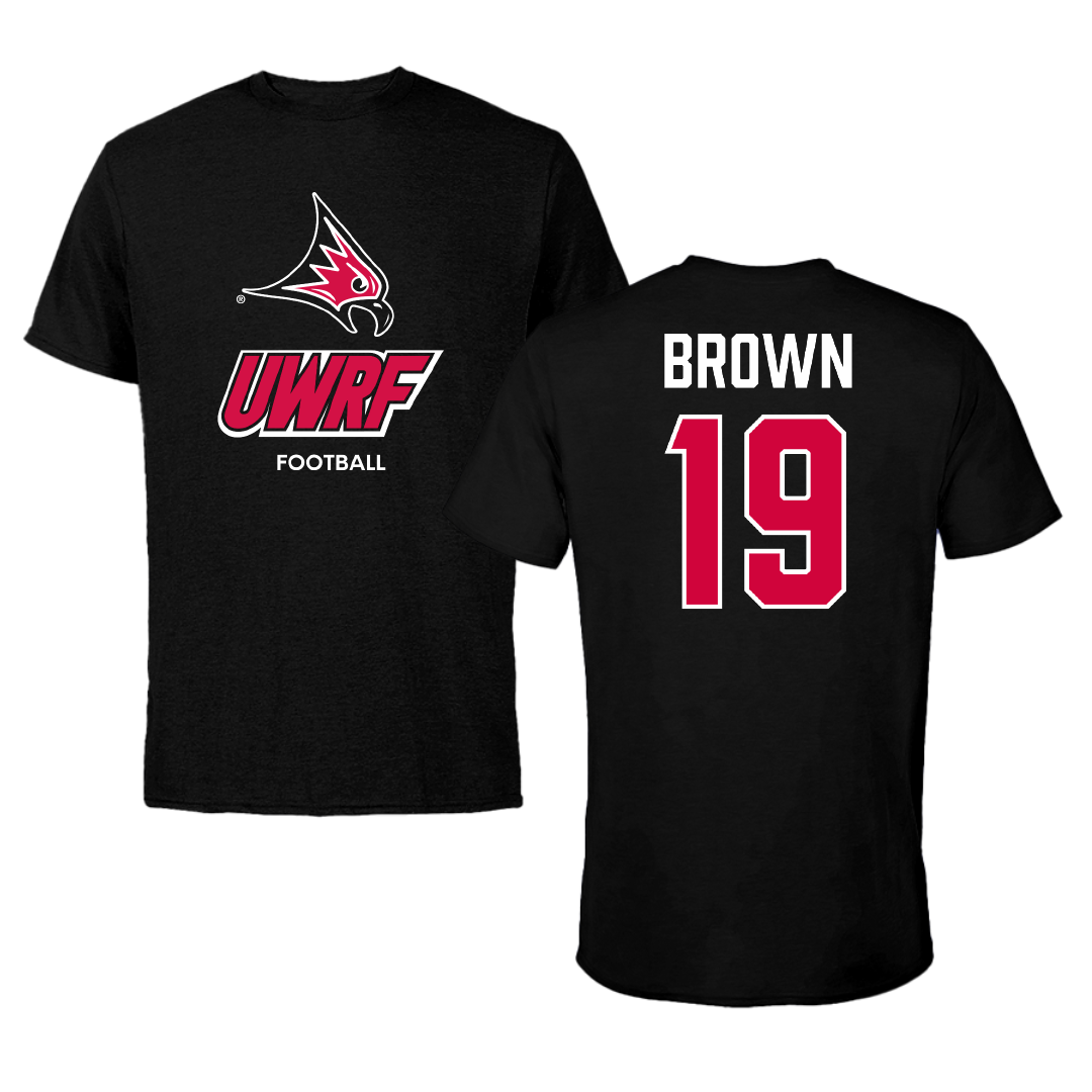 University of Wisconsin-River Falls Football Black Tee - #19 Dylan Brown