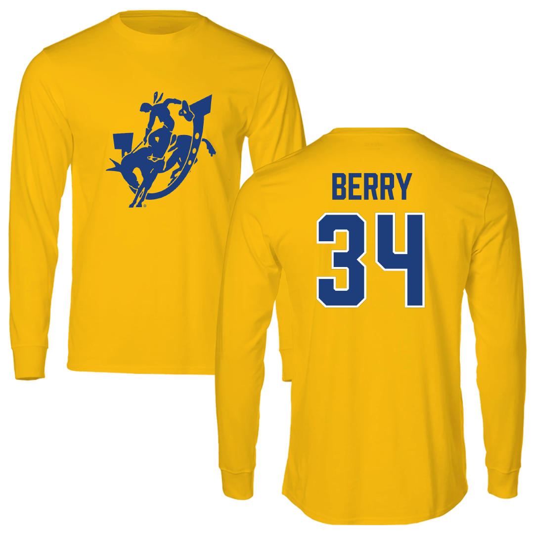 Southern Arkansas University Baseball Gold Performance Long Sleeve - #34 Eli Berry