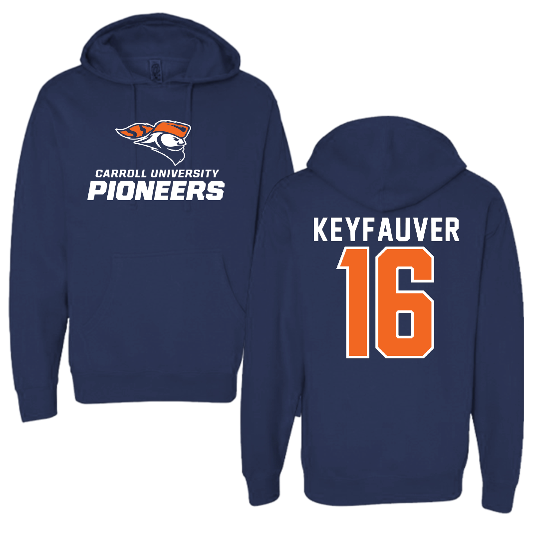 Carroll University Lacrosse Navy Hoodie - #16 Kevin Keyfauver
