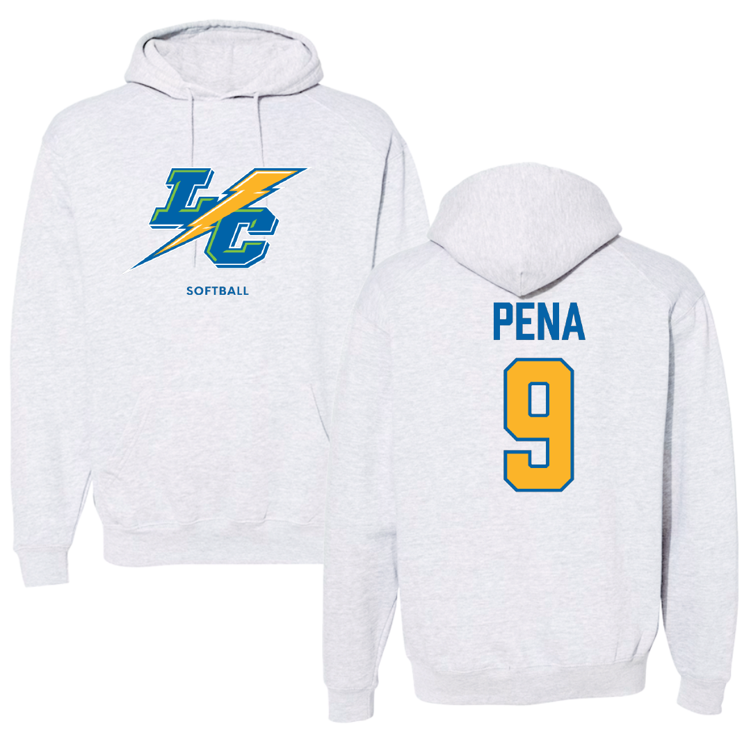 Lehman College Softball Gray Hoodie - #9 Yudelis Pena