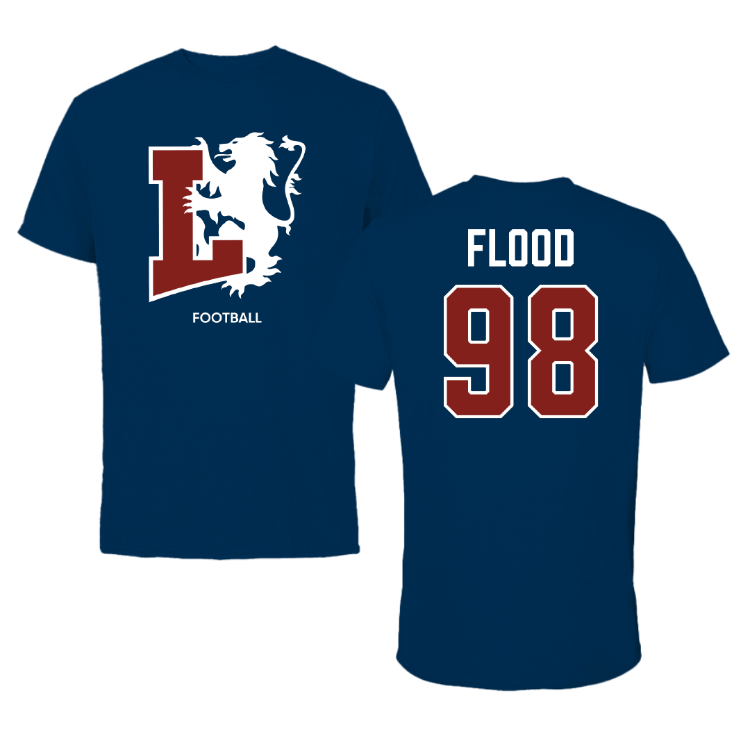 Lyon College Football Navy Performance Tee - #98 Sean Flood
