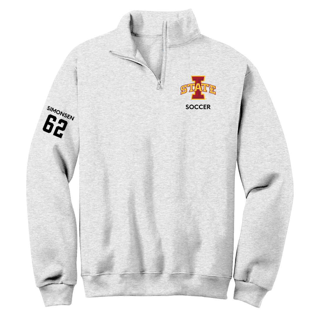Iowa State University Football Light Gray Quarter-Zip - #62 Braden Simonsen