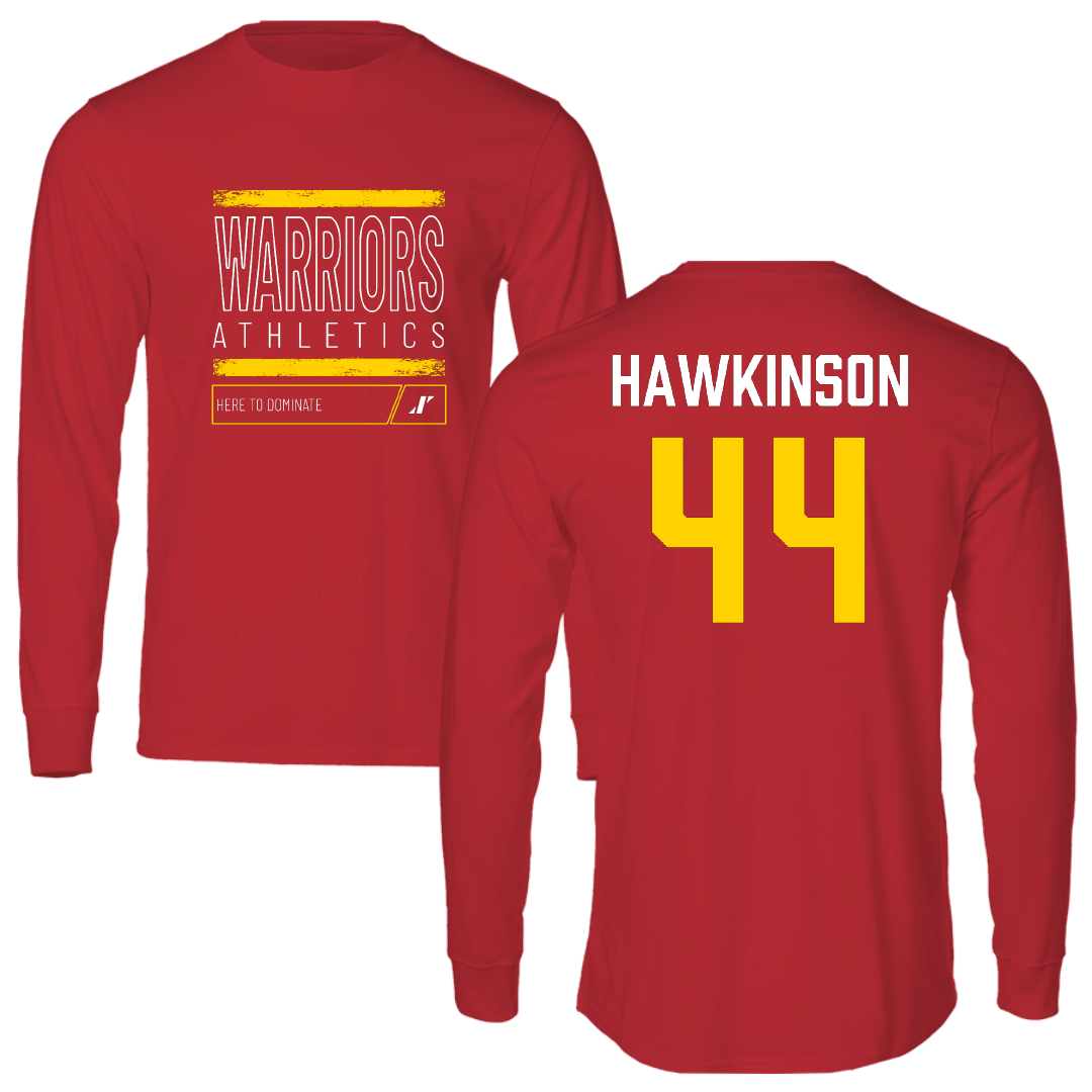 Stanislaus State Baseball Red Dominate Performance Long Sleeve - #44 Payton Hawkinson