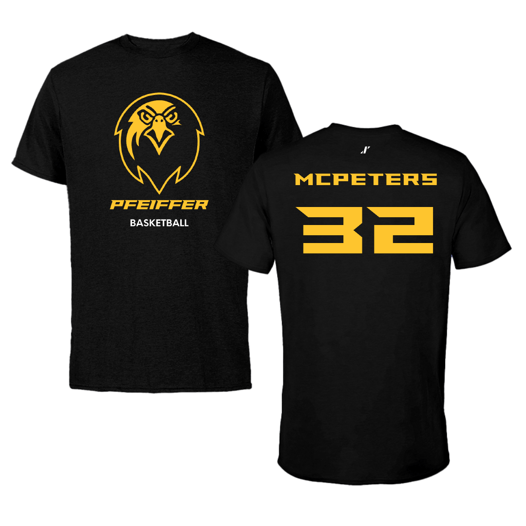 Pfeiffer University Basketball (W) Black Performance Tee - #32 Peyton McPeters