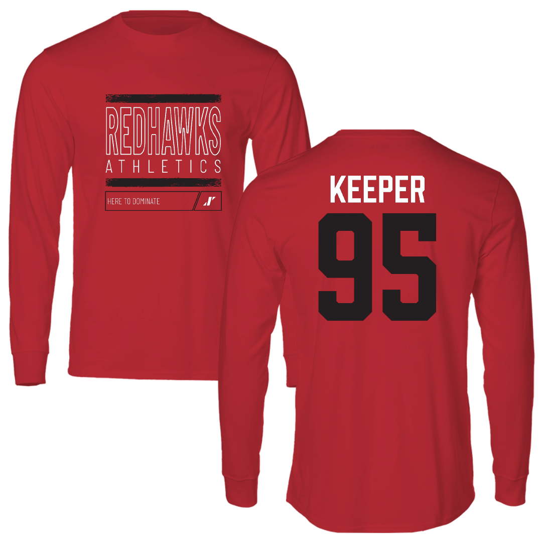 Southeast Missouri State University Football Red Dominate Performance Long Sleeve - #95 Sam Keeper