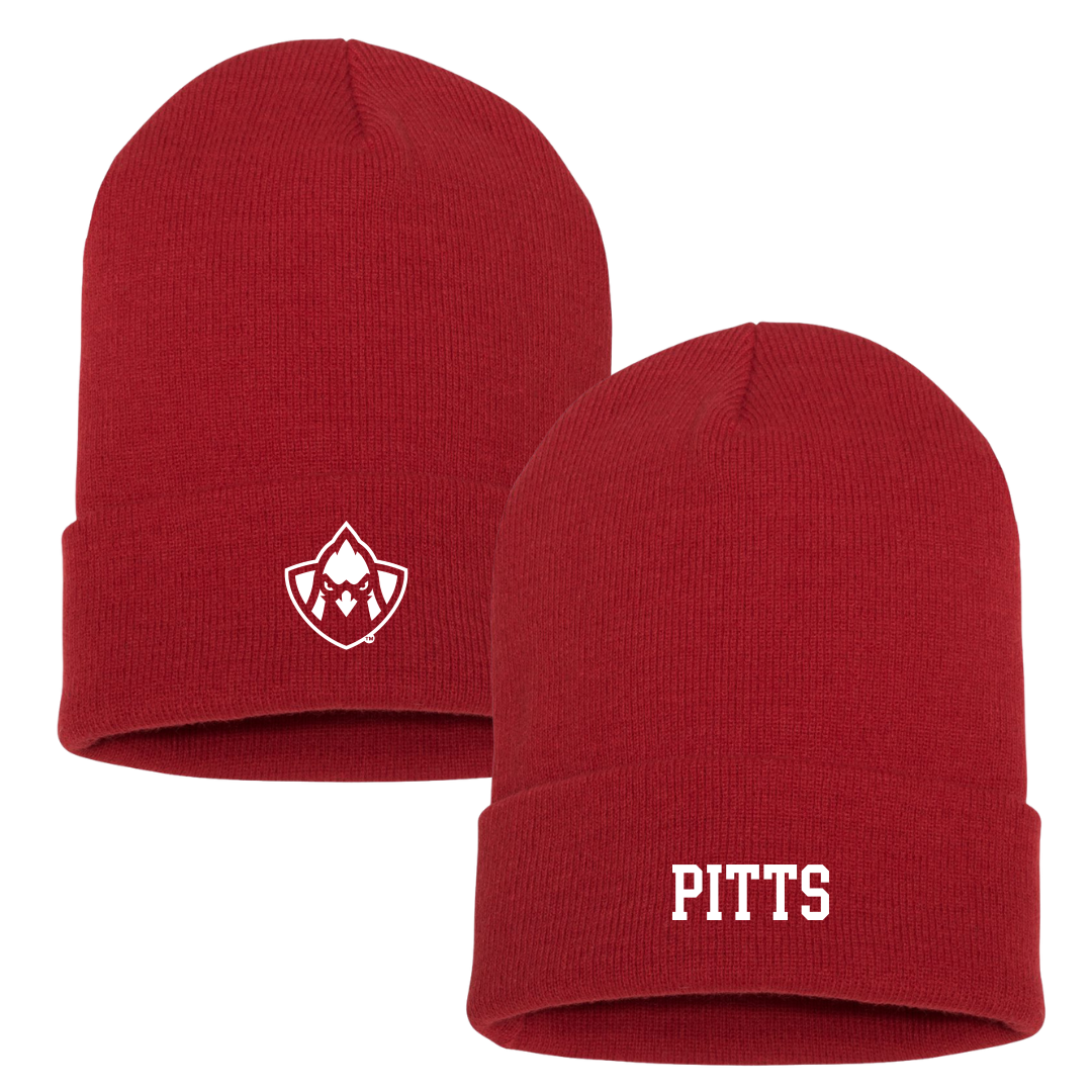 Trinity Valley Community College Football Red Beanie - #78 Jon Pitts