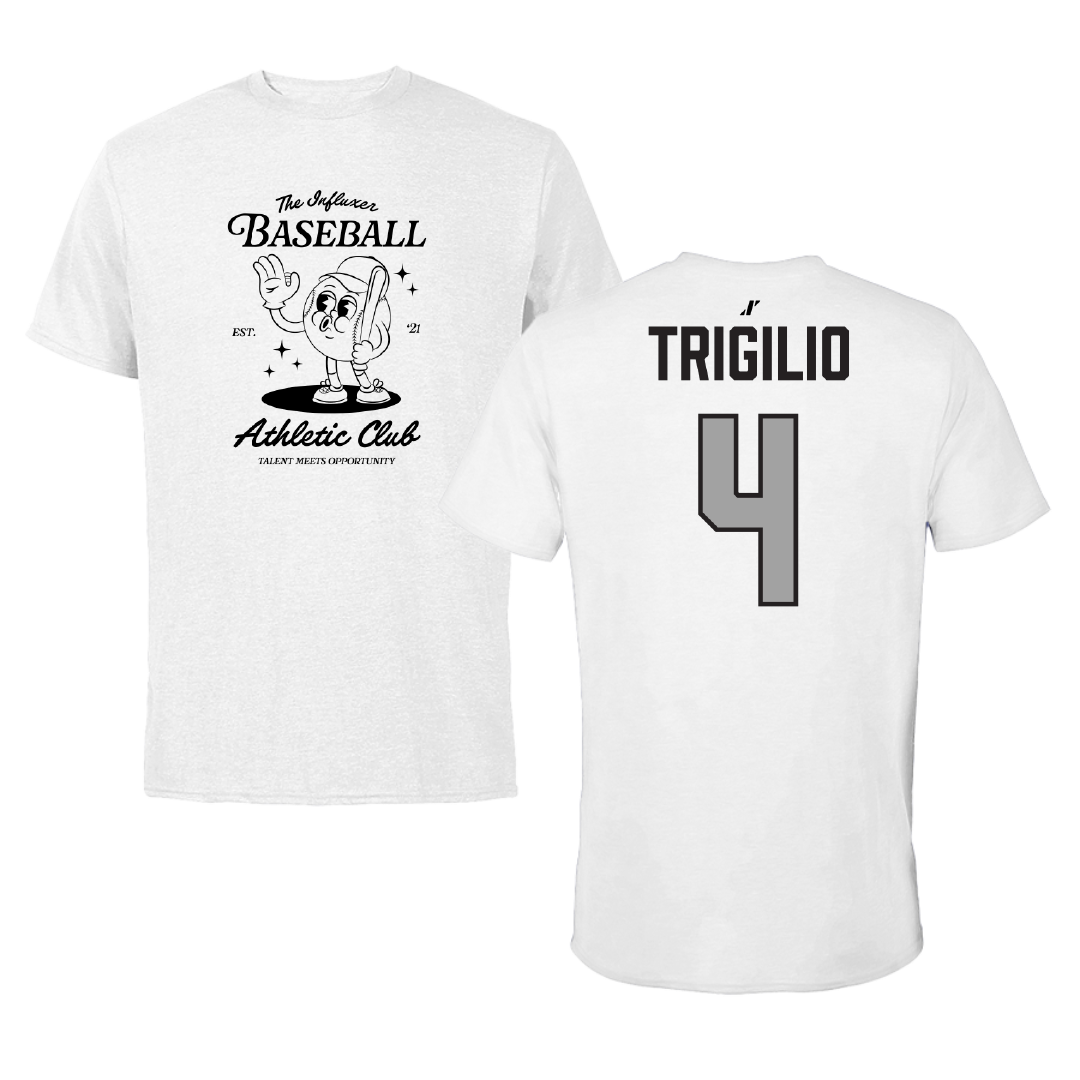 Baseball White Influxer Athletic Club Tee - #4 Bobby Trigilio
