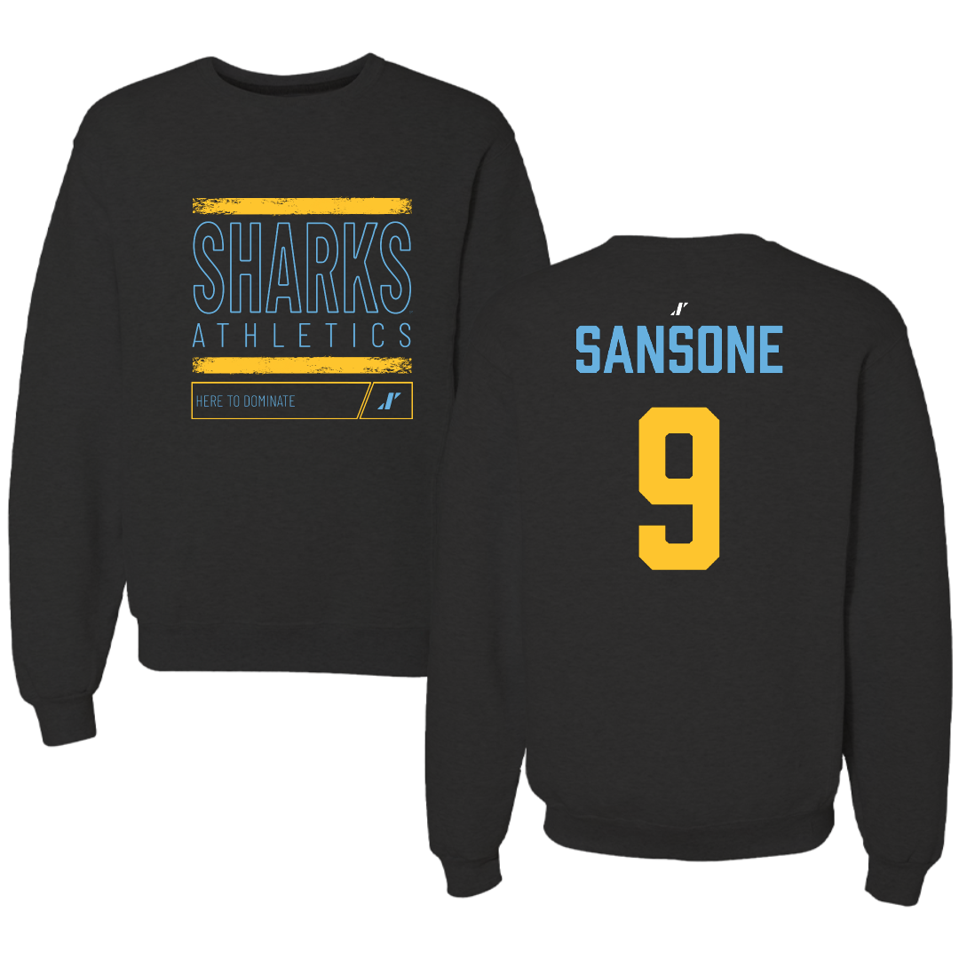 Long Island University Baseball Black Dominate Crewneck - #9 Gavin Sansone