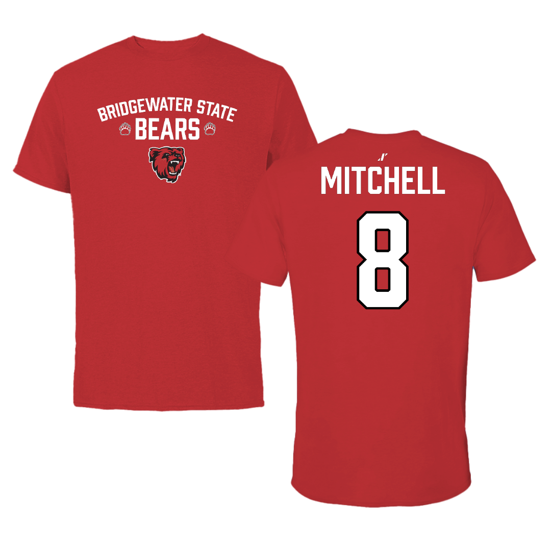 Bridgewater State University Football Red General Performance Tee - #8 Mohale Mitchell
